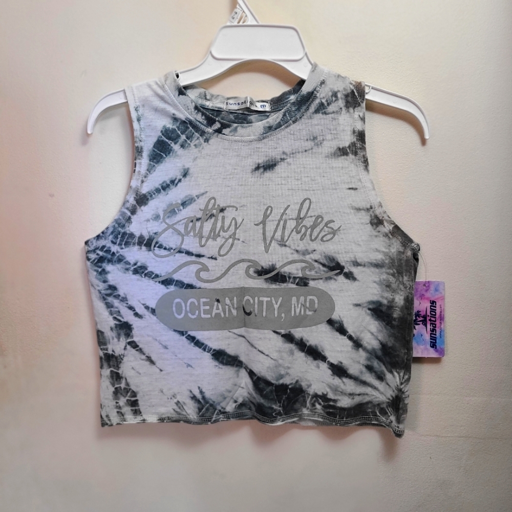 Spring Tie-Dye Crop Top Salty Vibes Ocean City MD